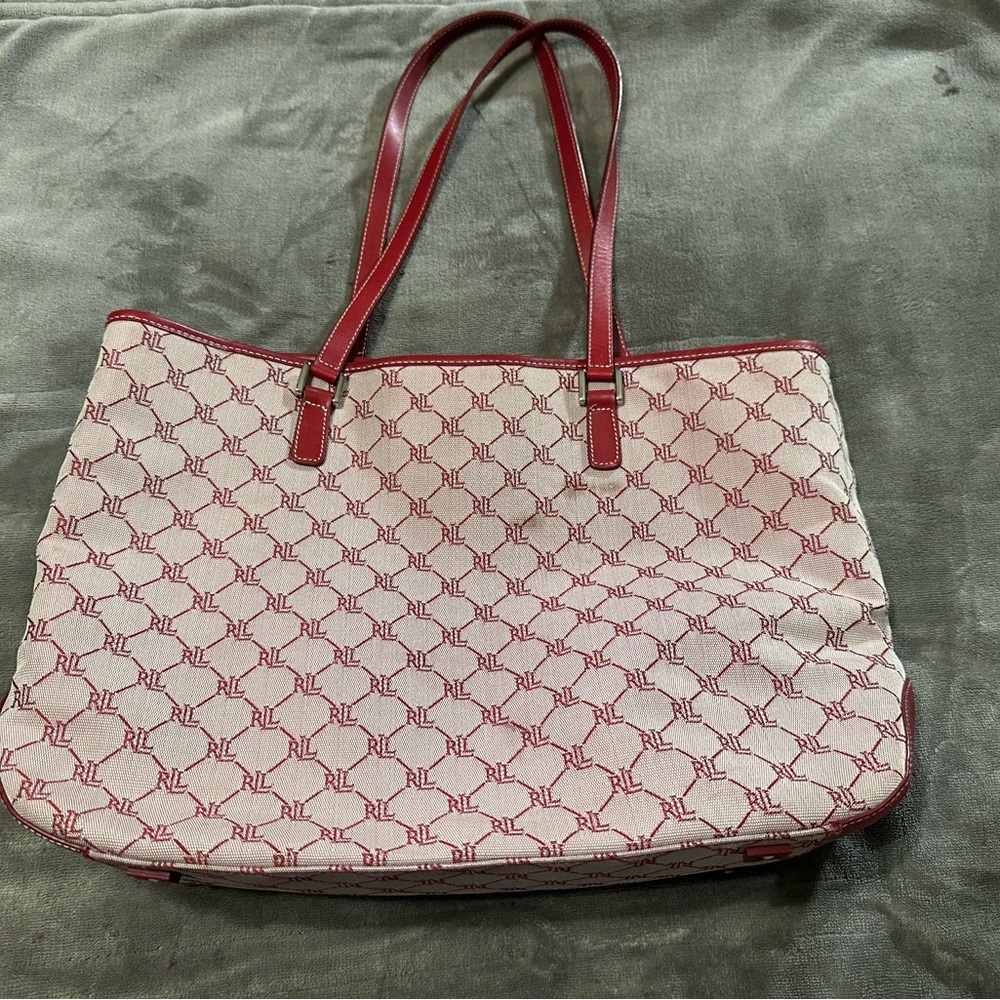 Red and Cream Women's Tote Bag